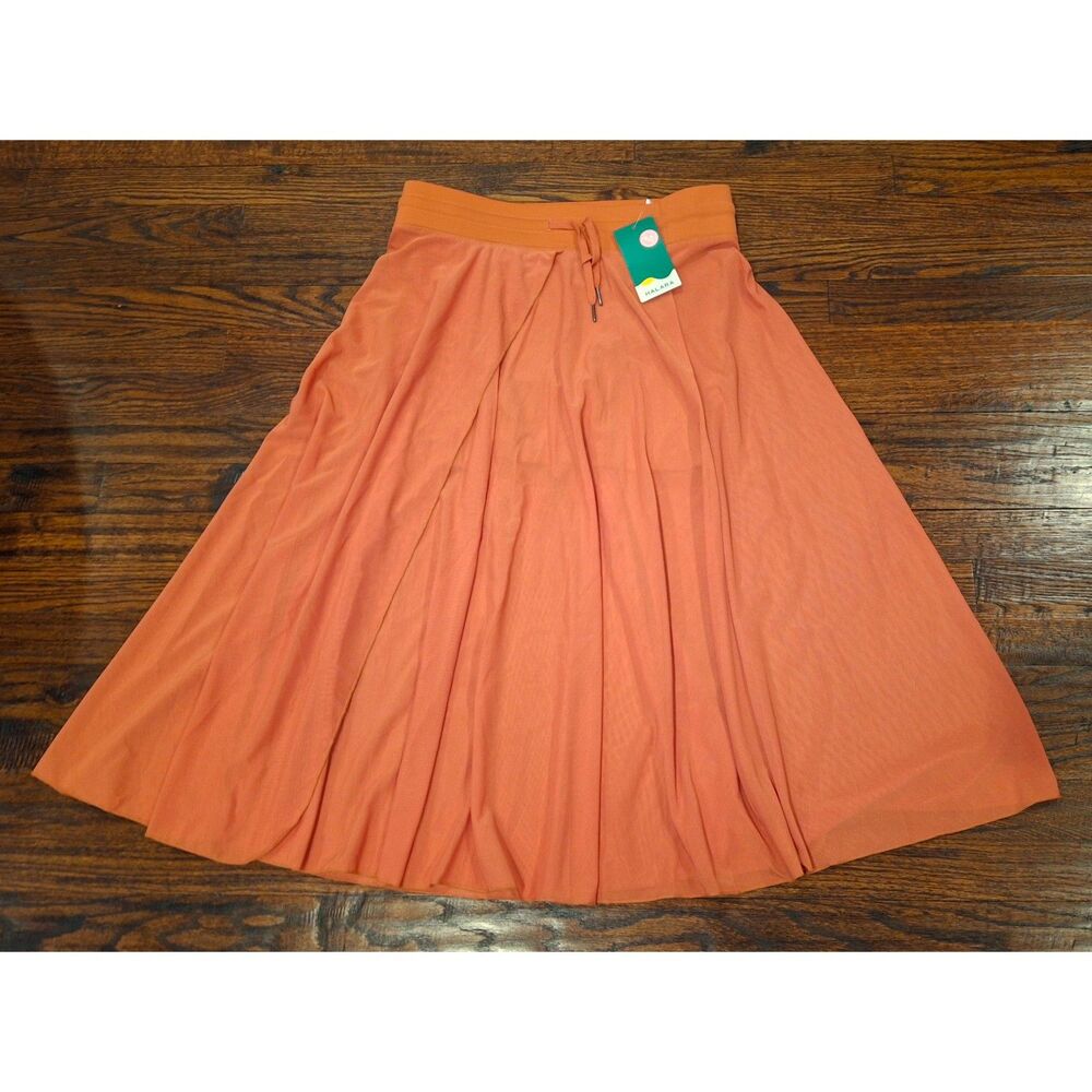 NWT Halara Apricot Brandy High Waisted Midi Flare Casual Skirt Womens Large - Picture 3 of 4
